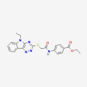 ETHYL 4-({2-[(5-ETHYL-5H-[1,2,4]TRIAZINO[5,6-B]INDOL-3-YL)SULFANYL]ACETYL}AMINO)BENZOATE