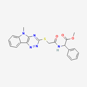 molecular formula C21H19N5O3S B4309611 METHYL 2-[2-({5-METHYL-5H-[1,2,4]TRIAZINO[5,6-B]INDOL-3-YL}SULFANYL)ACETAMIDO]-2-PHENYLACETATE 