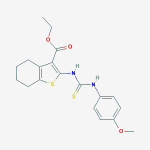molecular formula C19H22N2O3S2 B430962 Ethyl 2-{[(4-methoxyphenyl)carbamothioyl]amino}-4,5,6,7-tetrahydro-1-benzothiophene-3-carboxylate CAS No. 65233-90-1