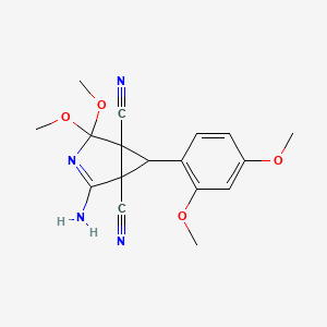 2-amino-6-(2,4-dimethoxyphenyl)-4,4-dimethoxy-3-azabicyclo[3.1.0]hex-2-ene-1,5-dicarbonitrile