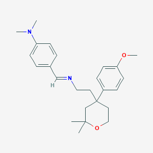 molecular formula C25H34N2O2 B430963 N-[4-(dimethylamino)benzylidene]-N-{2-[4-(4-methoxyphenyl)-2,2-dimethyltetrahydro-2H-pyran-4-yl]ethyl}amine 