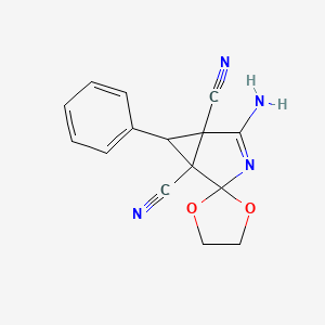 4-amino-6-phenylspiro[3-azabicyclo[3.1.0]hex-3-ene-2,2'-[1,3]dioxolane]-1,5-dicarbonitrile