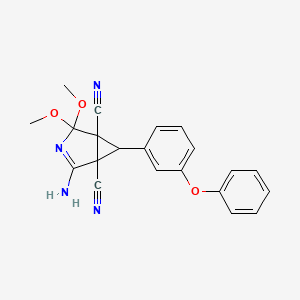 molecular formula C21H18N4O3 B4309634 2-amino-4,4-dimethoxy-6-(3-phenoxyphenyl)-3-azabicyclo[3.1.0]hex-2-ene-1,5-dicarbonitrile 