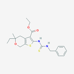 Ethyl 2-(benzylcarbamothioylamino)-5-ethyl-5-methyl-4,7-dihydrothieno[2,3-c]pyran-3-carboxylate