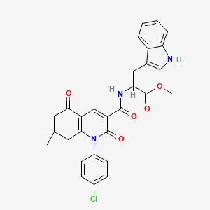 METHYL 2-({[1-(4-CHLOROPHENYL)-7,7-DIMETHYL-2,5-DIOXO-1,2,5,6,7,8-HEXAHYDRO-3-QUINOLINYL]CARBONYL}AMINO)-3-(1H-INDOL-3-YL)PROPANOATE