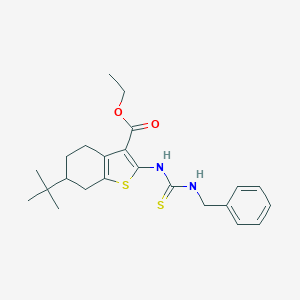molecular formula C23H30N2O2S2 B430965 Ethyl 2-[(benzylcarbamothioyl)amino]-6-tert-butyl-4,5,6,7-tetrahydro-1-benzothiophene-3-carboxylate 