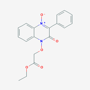 molecular formula C18H16N2O5 B430966 ethyl [(4-oxido-2-oxo-3-phenylquinoxalin-1(2H)-yl)oxy]acetate 
