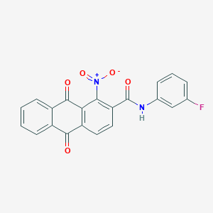 N-(3-fluorophenyl)-1-nitro-9,10-dioxo-9,10-dihydroanthracene-2-carboxamide