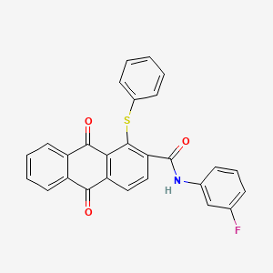 N-(3-fluorophenyl)-9,10-dioxo-1-(phenylsulfanyl)-9,10-dihydroanthracene-2-carboxamide