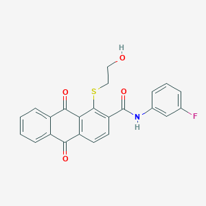 N-(3-fluorophenyl)-1-[(2-hydroxyethyl)sulfanyl]-9,10-dioxo-9,10-dihydroanthracene-2-carboxamide