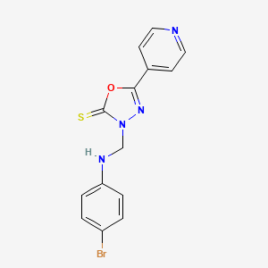 3-[(4-BROMOANILINO)METHYL]-5-(4-PYRIDYL)-1,3,4-OXADIAZOLE-2(3H)-THIONE