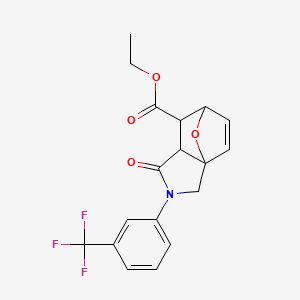 ETHYL 4-OXO-3-[3-(TRIFLUOROMETHYL)PHENYL]-10-OXA-3-AZATRICYCLO[5.2.1.0{15}]DEC-8-ENE-6-CARBOXYLATE