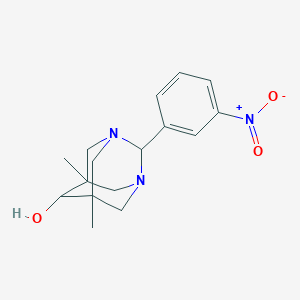molecular formula C16H21N3O3 B430972 5,7-Dimethyl-2-(3-nitrophenyl)-1,3-diazatricyclo[3.3.1.13,7]decan-6-ol CAS No. 332392-62-8