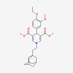 molecular formula C30H39NO6 B4309720 DIMETHYL 1-[2-(1-ADAMANTYL)ETHYL]-4-(4-ETHOXY-3-METHOXYPHENYL)-1,4-DIHYDRO-3,5-PYRIDINEDICARBOXYLATE 