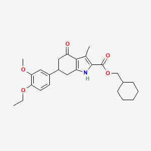 cyclohexylmethyl 6-(4-ethoxy-3-methoxyphenyl)-3-methyl-4-oxo-4,5,6,7-tetrahydro-1H-indole-2-carboxylate