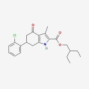 2-ethylbutyl 6-(2-chlorophenyl)-3-methyl-4-oxo-4,5,6,7-tetrahydro-1H-indole-2-carboxylate