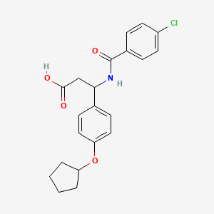 3-[(4-CHLOROPHENYL)FORMAMIDO]-3-[4-(CYCLOPENTYLOXY)PHENYL]PROPANOIC ACID