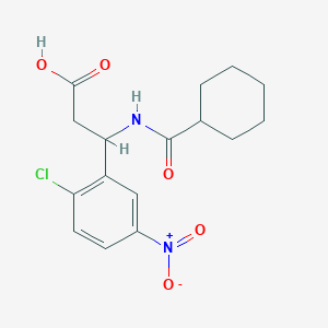 molecular formula C16H19ClN2O5 B4309749 3-(2-chloro-5-nitrophenyl)-3-[(cyclohexylcarbonyl)amino]propanoic acid 