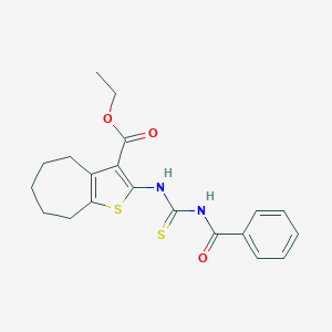 molecular formula C20H22N2O3S2 B430977 ethyl 2-{[(benzoylamino)carbonothioyl]amino}-5,6,7,8-tetrahydro-4H-cyclohepta[b]thiophene-3-carboxylate 