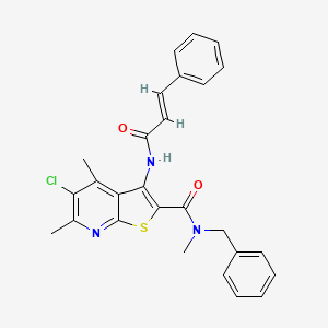 N-BENZYL-5-CHLORO-N,4,6-TRIMETHYL-3-{[(2E)-3-PHENYL-2-PROPENOYL]AMINO}THIENO[2,3-B]PYRIDINE-2-CARBOXAMIDE