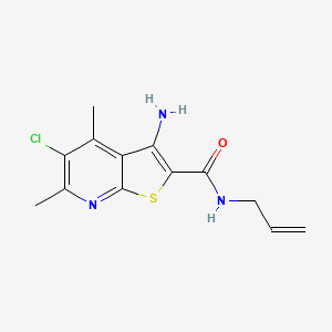 molecular formula C13H14ClN3OS B4309782 N-allyl-3-amino-5-chloro-4,6-dimethylthieno[2,3-b]pyridine-2-carboxamide 