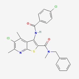 N-benzyl-5-chloro-3-[(4-chlorobenzoyl)amino]-N,4,6-trimethylthieno[2,3-b]pyridine-2-carboxamide