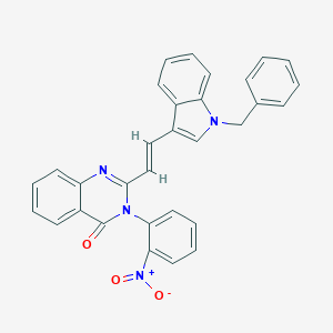 molecular formula C31H22N4O3 B430980 2-[2-(1-benzyl-1H-indol-3-yl)vinyl]-3-{2-nitrophenyl}-4(3H)-quinazolinone 
