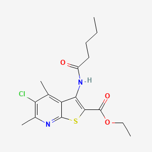 ethyl 5-chloro-4,6-dimethyl-3-(pentanoylamino)thieno[2,3-b]pyridine-2-carboxylate