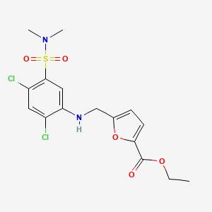 ETHYL 5-({2,4-DICHLORO-5-[(DIMETHYLAMINO)SULFONYL]ANILINO}METHYL)-2-FUROATE