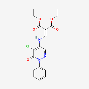 DIETHYL 2-{[(5-CHLORO-6-OXO-1-PHENYL-1,6-DIHYDRO-4-PYRIDAZINYL)AMINO]METHYLENE}MALONATE