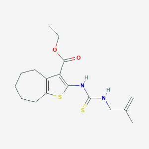 molecular formula C17H24N2O2S2 B430984 ethyl 2-({[(2-methyl-2-propenyl)amino]carbothioyl}amino)-5,6,7,8-tetrahydro-4H-cyclohepta[b]thiophene-3-carboxylate 