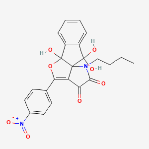 15-butyl-2,2,9-trihydroxy-11-(4-nitrophenyl)-10-oxa-15-azatetracyclo[7.6.0.01,12.03,8]pentadeca-3,5,7,11-tetraene-13,14-dione