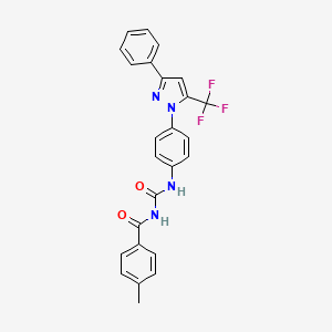 1-(4-METHYLBENZOYL)-3-{4-[3-PHENYL-5-(TRIFLUOROMETHYL)-1H-PYRAZOL-1-YL]PHENYL}UREA