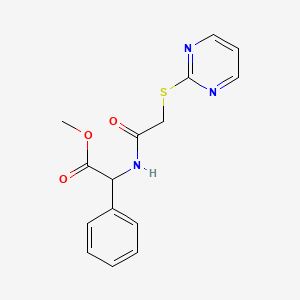 METHYL 2-PHENYL-2-{[2-(2-PYRIMIDINYLSULFANYL)ACETYL]AMINO}ACETATE