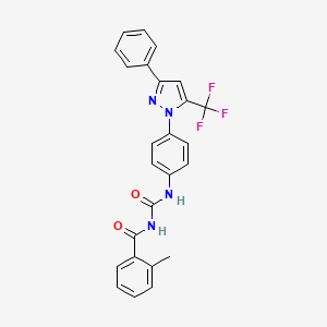 3-(2-METHYLBENZOYL)-1-{4-[3-PHENYL-5-(TRIFLUOROMETHYL)-1H-PYRAZOL-1-YL]PHENYL}UREA