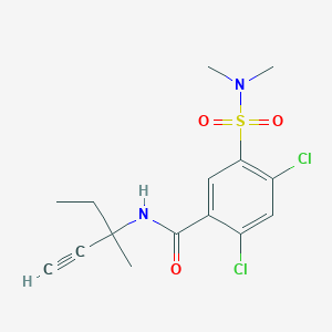 2,4-DICHLORO-5-(DIMETHYLSULFAMOYL)-N-(3-METHYL-1-PENTYN-3-YL)BENZAMIDE