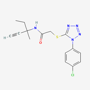 2-{[1-(4-CHLOROPHENYL)-1H-TETRAZOL-5-YL]SULFANYL}-N-(3-METHYL-1-PENTYN-3-YL)ACETAMIDE