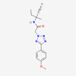 molecular formula C16H19N5O2 B4309903 2-[5-(4-METHOXYPHENYL)-2H-1,2,3,4-TETRAZOL-2-YL]-N-(3-METHYLPENT-1-YN-3-YL)ACETAMIDE 