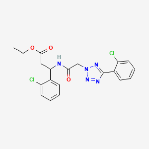 ETHYL 3-(2-CHLOROPHENYL)-3-({2-[5-(2-CHLOROPHENYL)-2H-1,2,3,4-TETRAAZOL-2-YL]ACETYL}AMINO)PROPANOATE