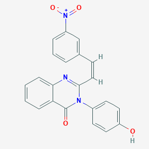 molecular formula C22H15N3O4 B430993 2-(2-{3-nitrophenyl}vinyl)-3-(4-hydroxyphenyl)-4(3H)-quinazolinone CAS No. 112750-85-3