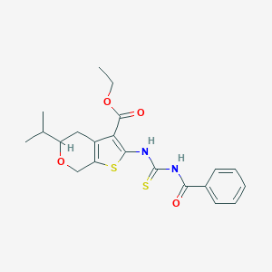 molecular formula C21H24N2O4S2 B430997 ethyl 2-(benzoylcarbamothioylamino)-5-propan-2-yl-5,7-dihydro-4H-thieno[2,3-c]pyran-3-carboxylate CAS No. 351161-32-5