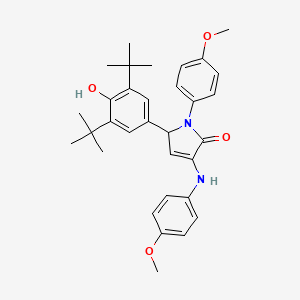 molecular formula C32H38N2O4 B4309986 5-(3,5-di-tert-butyl-4-hydroxyphenyl)-1-(4-methoxyphenyl)-3-[(4-methoxyphenyl)amino]-1,5-dihydro-2H-pyrrol-2-one 