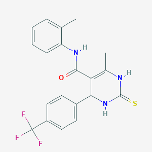 molecular formula C20H18F3N3OS B431005 6-methyl-N-(2-methylphenyl)-2-thioxo-4-[4-(trifluoromethyl)phenyl]-1,2,3,4-tetrahydropyrimidine-5-carboxamide 