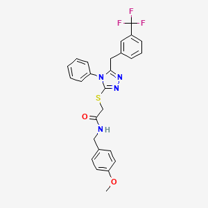 N-(4-methoxybenzyl)-2-({4-phenyl-5-[3-(trifluoromethyl)benzyl]-4H-1,2,4-triazol-3-yl}sulfanyl)acetamide