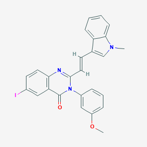 molecular formula C26H20IN3O2 B431006 6-iodo-3-(3-methoxyphenyl)-2-[2-(1-methyl-1H-indol-3-yl)vinyl]-4(3H)-quinazolinone 