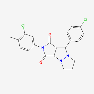 molecular formula C21H19Cl2N3O2 B4310066 2-(3-chloro-4-methylphenyl)-9-(4-chlorophenyl)tetrahydro-5H-pyrazolo[1,2-a]pyrrolo[3,4-c]pyrazole-1,3(2H,3aH)-dione 