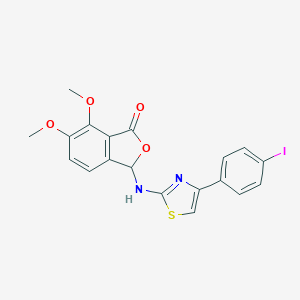 molecular formula C19H15IN2O4S B431007 3-{[4-(4-iodophenyl)-1,3-thiazol-2-yl]amino}-6,7-dimethoxy-2-benzofuran-1(3H)-one 