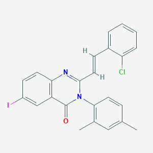 molecular formula C24H18ClIN2O B4310073 2-[(E)-2-(2-CHLOROPHENYL)-1-ETHENYL]-3-(2,4-DIMETHYLPHENYL)-6-IODO-4(3H)-QUINAZOLINONE 