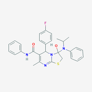 molecular formula C29H29FN4O2S B431008 5-(4-fluorophenyl)-3-hydroxy-3-(isopropylanilino)-7-methyl-N-phenyl-2,3-dihydro-5H-[1,3]thiazolo[3,2-a]pyrimidine-6-carboxamide 