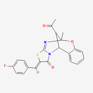 16-ACETYL-13-[(4-FLUOROPHENYL)METHYLENE]-9-METHYL-8-OXA-12-THIA-10,15-DIAZATETRACYCLO[7.6.1.0~2,7~.0~11,15~]HEXADECA-2,4,6,10-TETRAEN-14-ONE